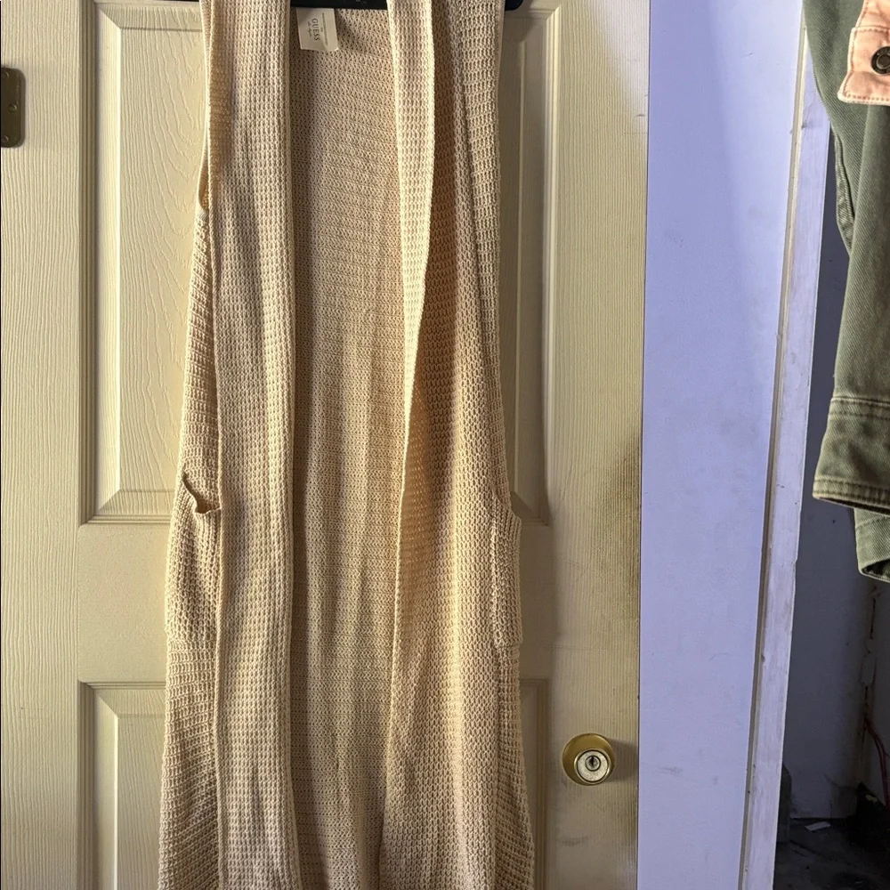 Guess Cream Open-Front Cardigan - Picture 3 of 5